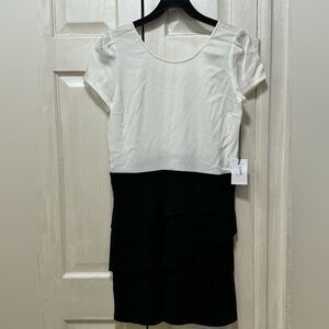 Elegant Black and White Women's Dress